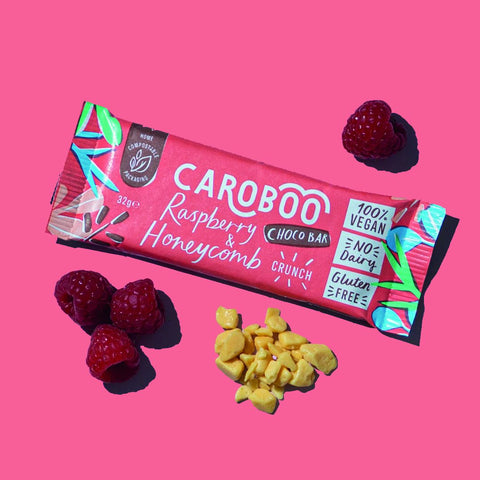 Caroboo Raspberry & Honeycomb Choc Bar 32g