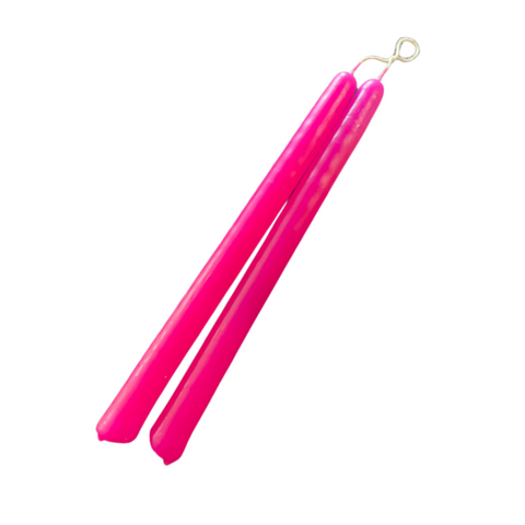 Candles Strung Pair Hot Pink